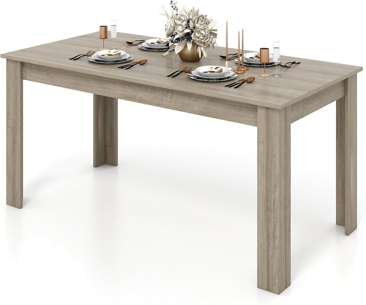 Giantex 63 Inch Rectangular Modern Dining Kitchen Table for 6 People