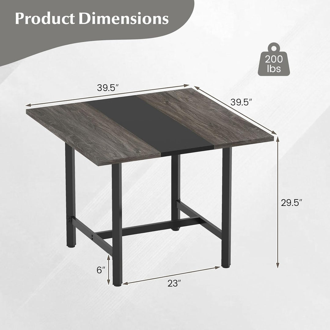 Giantex 39.5" Square Conference Table, Meeting Table for 4 People | Heavy-Duty Metal Frame