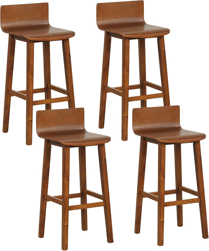 Giantex 2 or 4 Bar Stools Set with Low Back &amp; Footrest