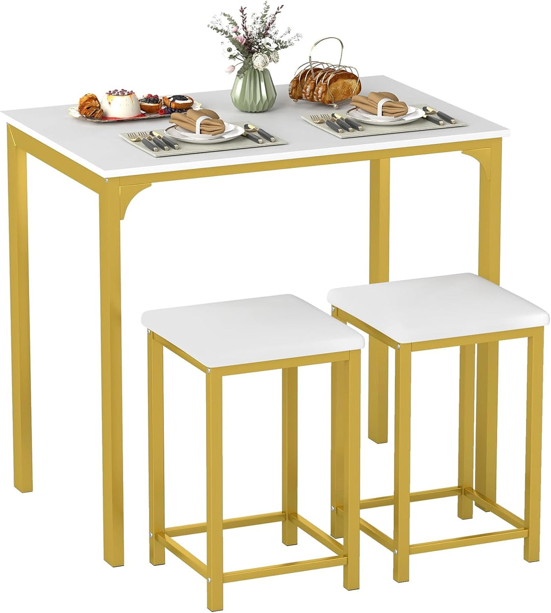 Giantex 3 Piece Dining Table Set with 32.5" Counter-Height table