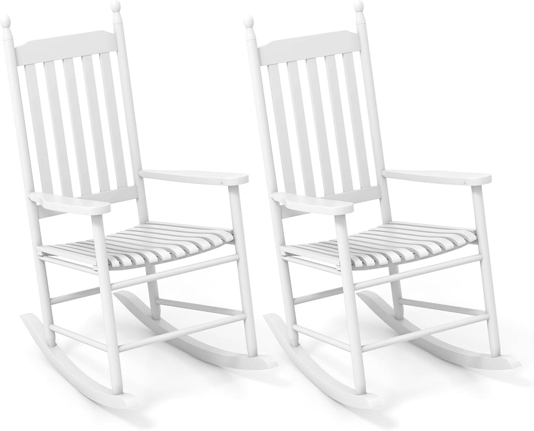 Giantex Outdoor Rocking Chair Set, All Weather Patio Rocker w/Solid Rocking Base &amp; High-Back