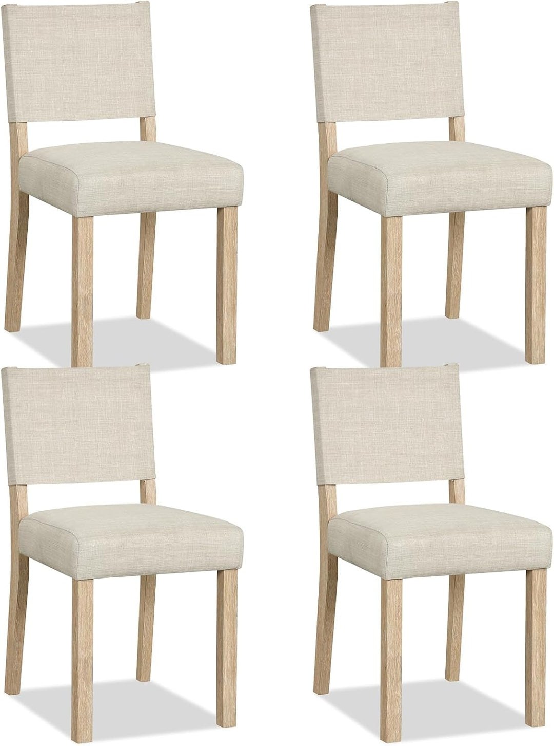 Giantex Set of 2/4 Upholstered Dining Chairs with Linen Fabric Seat