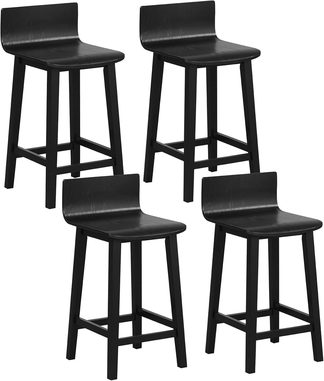 Giantex 2 or 4 Bar Stools Set with Low Back &amp; Footrest