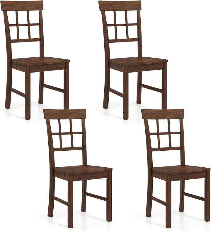 Giantex Armless Wooden Dining Chairs Set of 2/4 with Solid Rubber Wood Frame