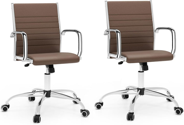Giantex Leather Office Chair,Ergonomic Computer Desk Chair