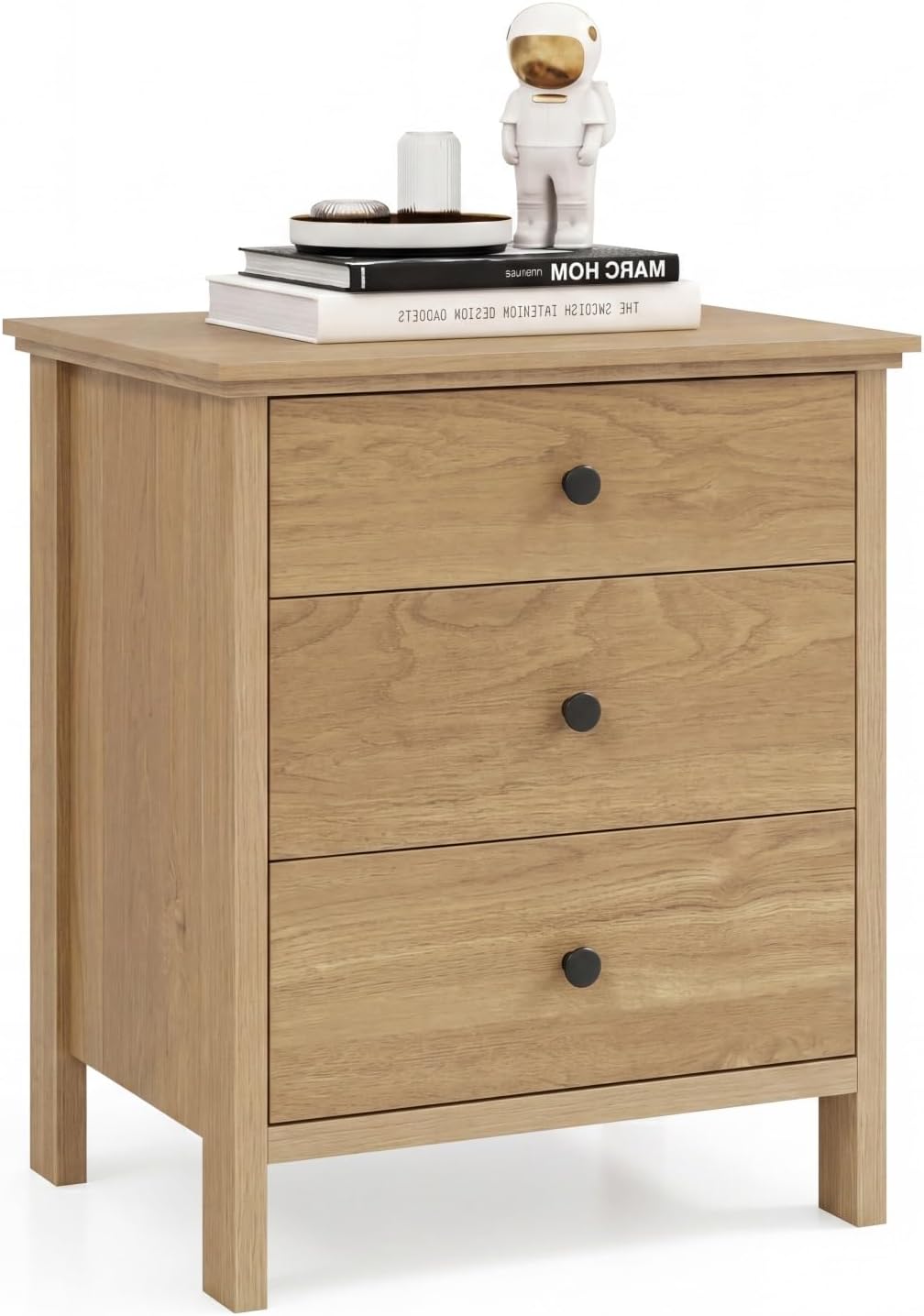 Giantex Nightstand with Drawers Solid Structure Side Table for Storage Bedroom