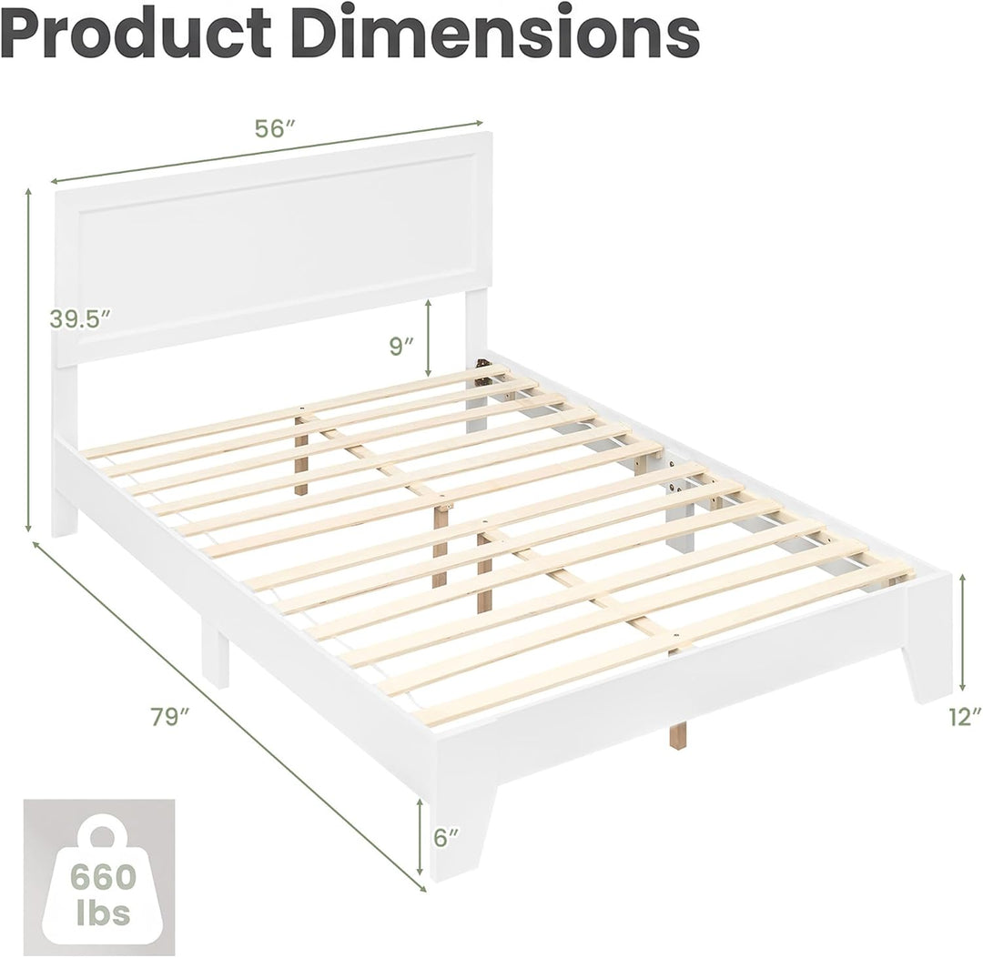 GIANTEX Twin/Full/Queen Size Wooden Bed Frame with Wood Slat Support