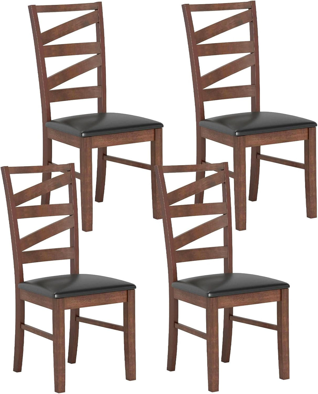 Giantex Wooden Dining Chairs Set of 2/4 Farmhouse Kitchen Chairs with Rubber Wood Legs
