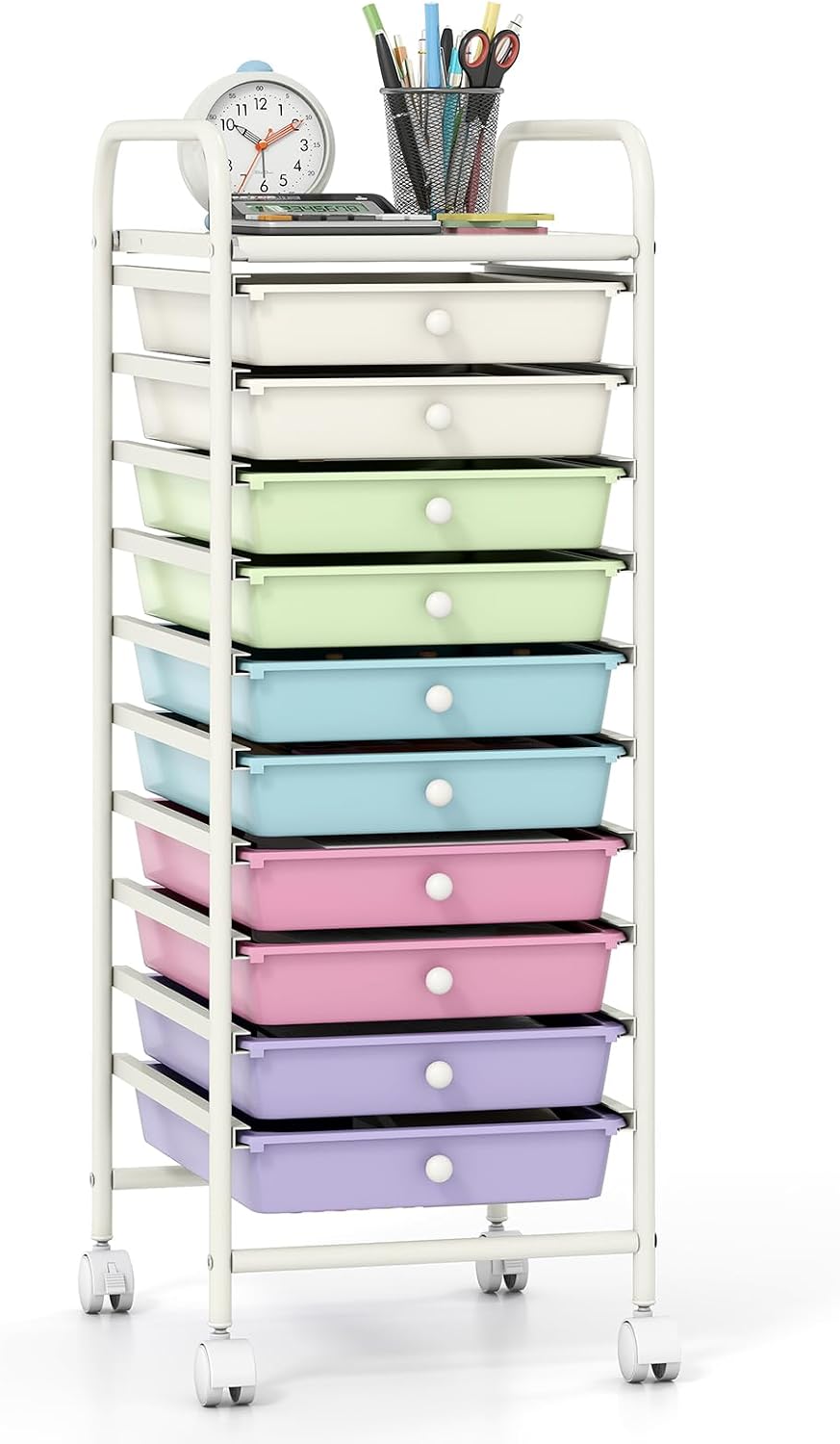 Giantex Rolling Storage Cart on Wheels with 10 Drawers