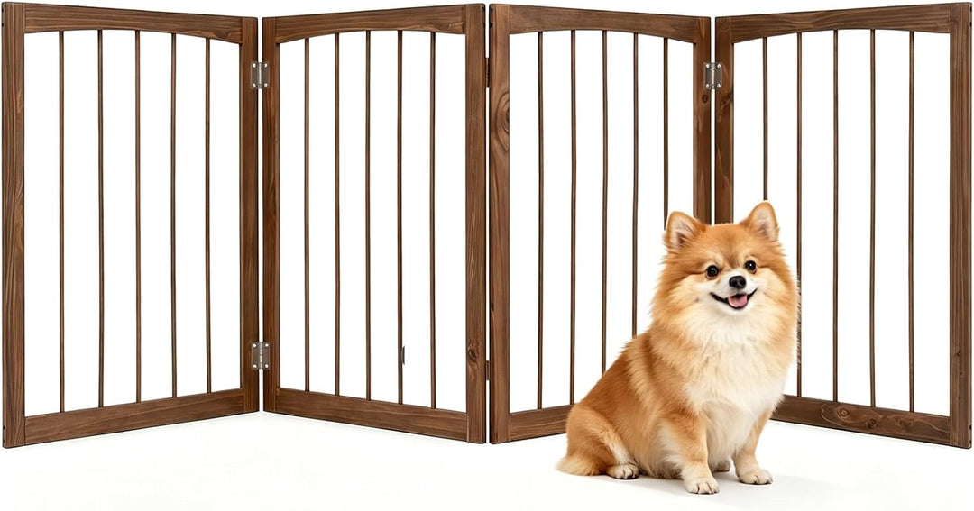 Giantex Freestanding Foldable Dog Gate Indoor, 83" W x 30" H Extra Wide