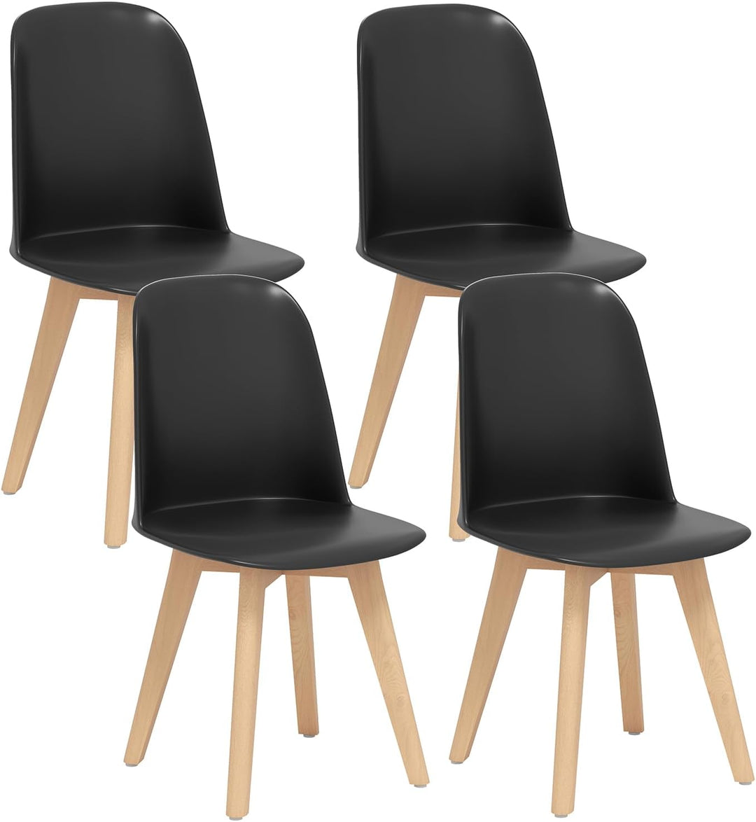 Giantex Modern Dining Chairs Set of 2/4 Armless Kitchen Chair w/Solid Beech Wood Legs