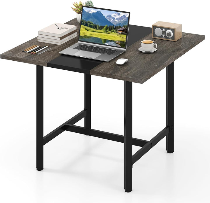 Giantex 39.5" Square Conference Table, Meeting Table for 4 People | Heavy-Duty Metal Frame