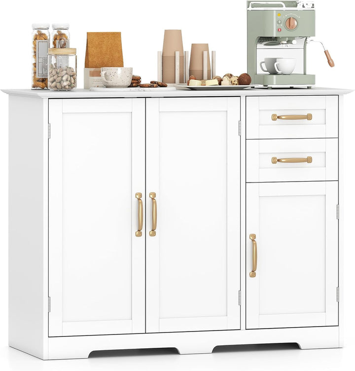 Giantex 40 Inch Modern Kitchen Sideboard Buffet Cabinet with 2 Drawers and Adjustable Shelf