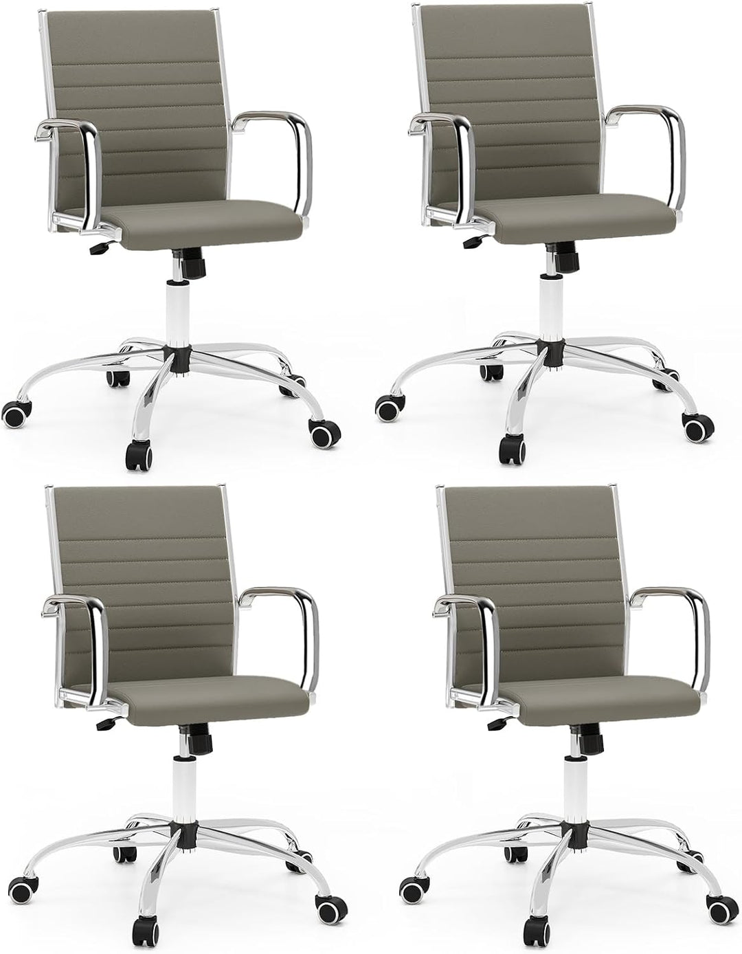 Giantex Leather Office Chair,Ergonomic Computer Desk Chair