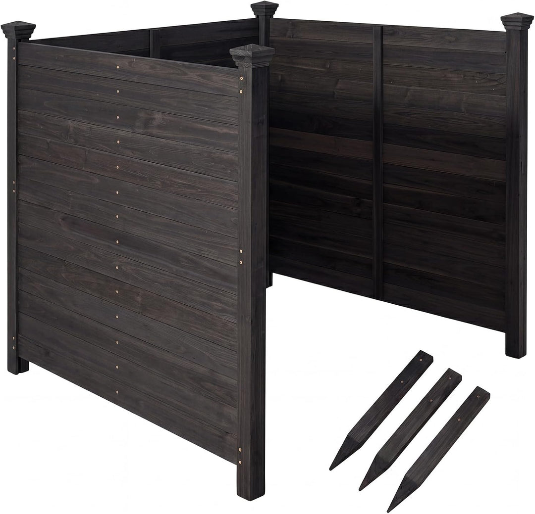 Giantex Wooden Privacy Fence with Stakes 47" W x 45.5" H