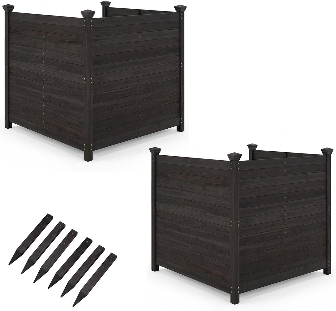 Giantex Wooden Privacy Fence with Stakes 47" W x 45.5" H