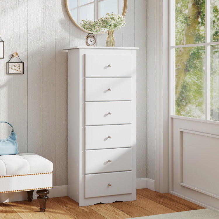 Giantex 6-Drawer Dresser, Tall Chest of Drawers for Bedroom