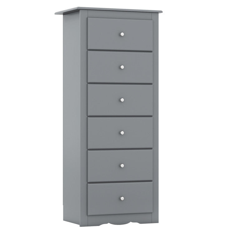 Giantex 6-Drawer Dresser, Tall Chest of Drawers for Bedroom