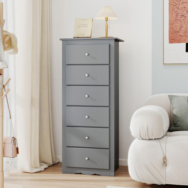 Giantex 6-Drawer Dresser, Tall Chest of Drawers for Bedroom