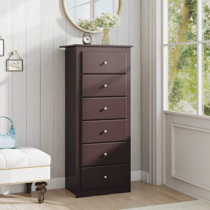 Giantex 6-Drawer Dresser, Tall Chest of Drawers for Bedroom
