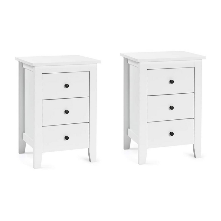 Giantex Nightstand W/ 3 Drawers Large Storage Space, Solid Structure and Stable Frame (1)