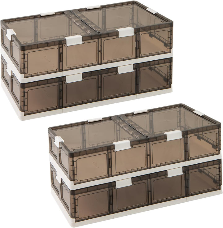 Giantex 26.5Gal Under Bed Storage Containers, 2/4 Pack Stackable Rolling Plastic Storage Boxes with Wheels &amp; Lids