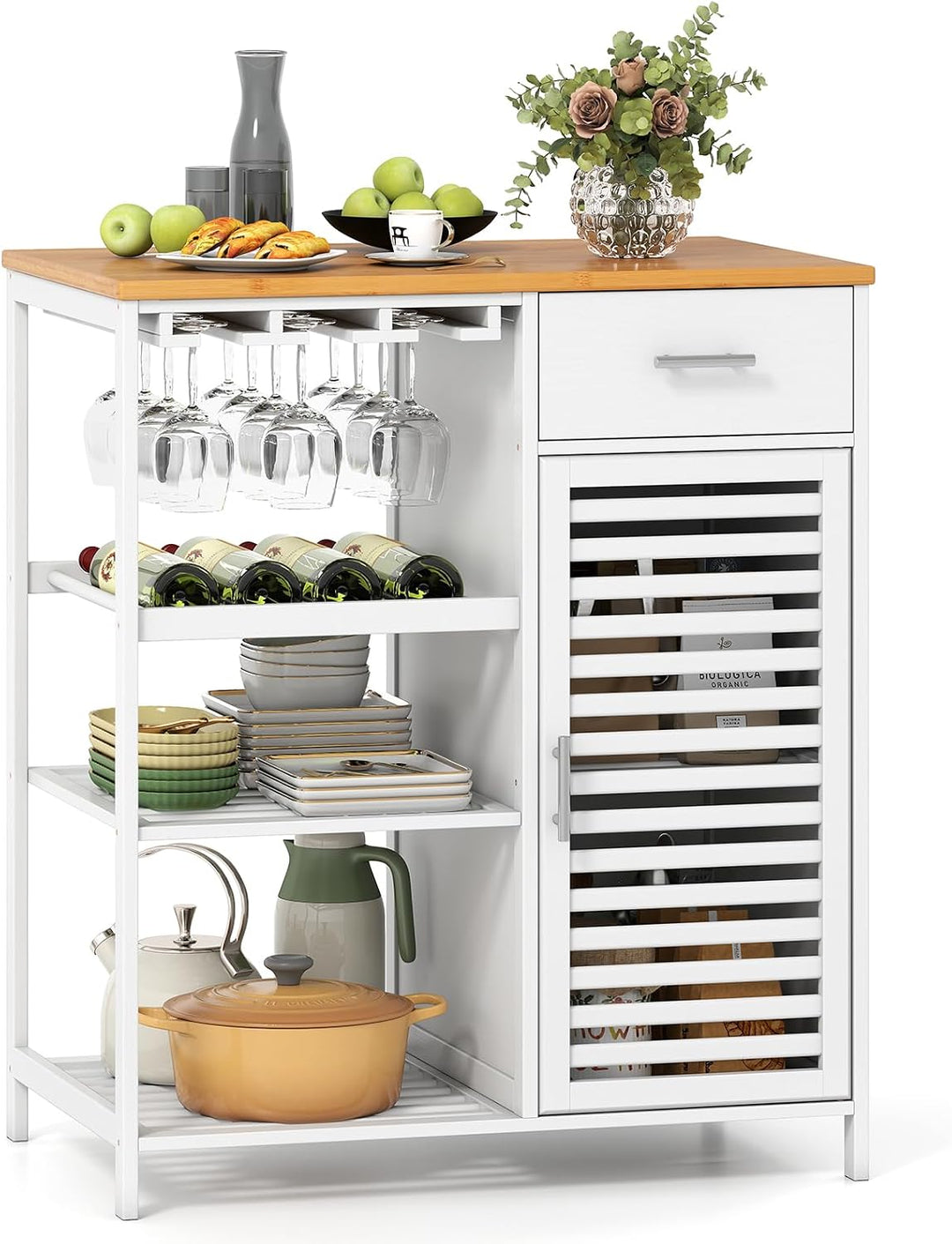 Giantex Kitchen Island with Storage Cabinet