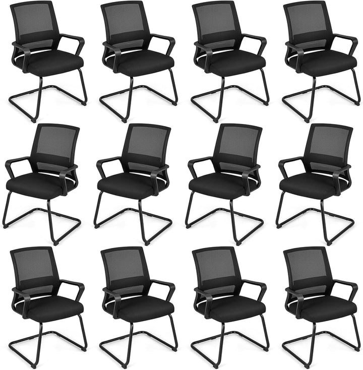Giantex Office Guest Chair, Office Guest Conference Chair w/Lumbar Support Ergonomic Backrest