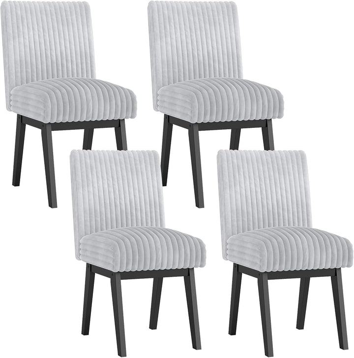 Giantex Fabric Upholstered Channel Tufted Kitchen Chair w/ 6" Thick Padded Seat &amp; Backrest