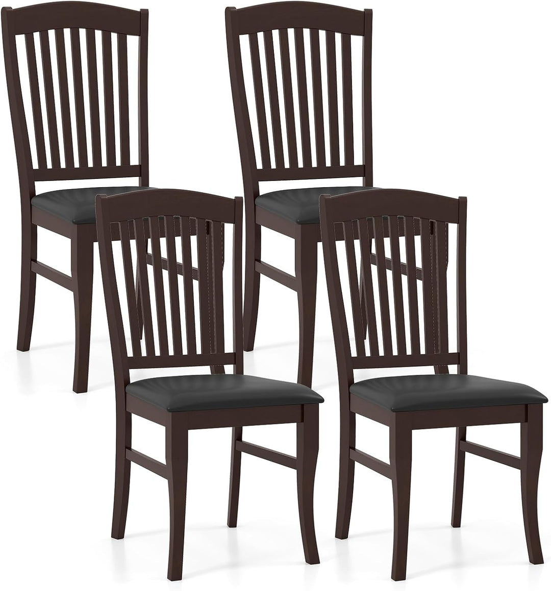 Giantex Set of 2/4 Wooden PU Leather Upholstered Dining Chairs