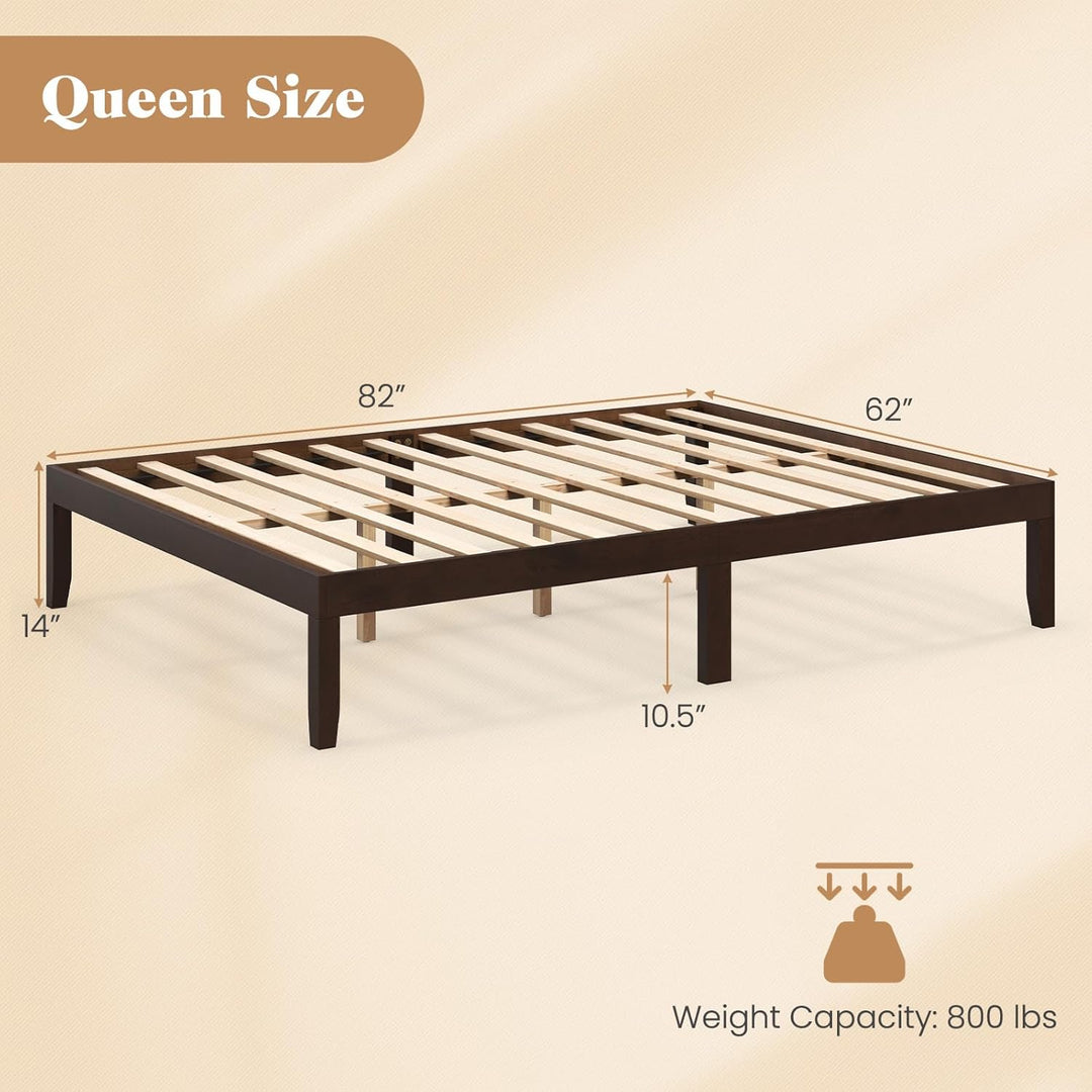 Giantex 14 Inch Twin Wood Platform Bed Frame, Minimalist Twin Bed Frame with Wooden Slats Support &amp; Rubber Wood Legs