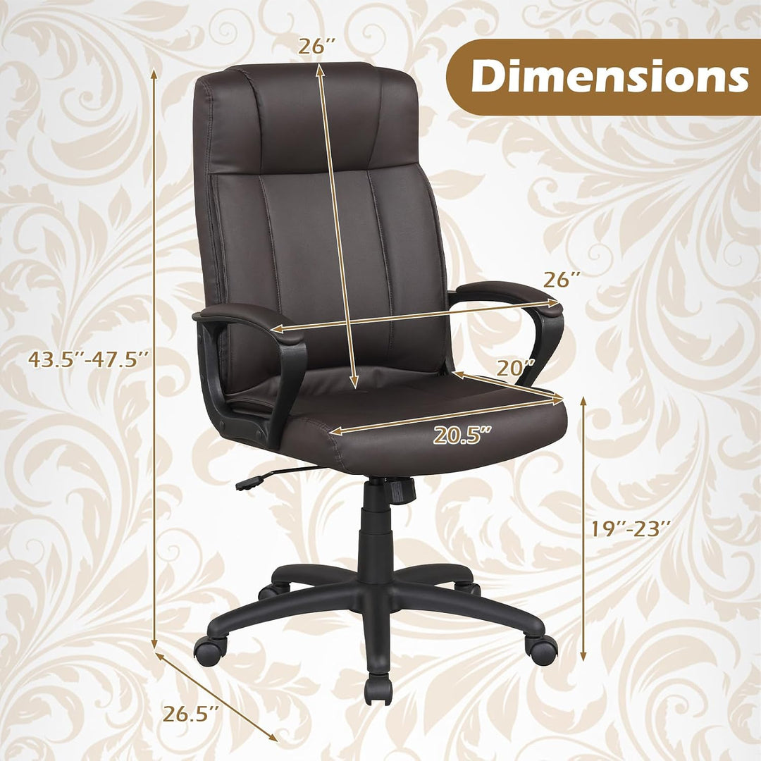 Giantex Faux Leather Office Chair Computer Desk Chair with Rocking Function