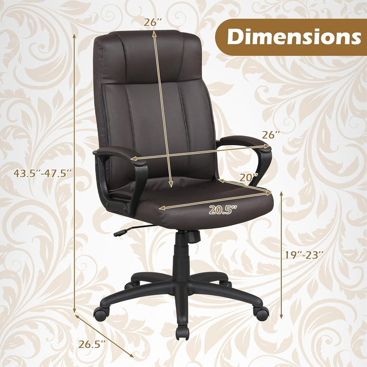 Giantex Faux Leather Office Chair Computer Desk Chair with Rocking Function