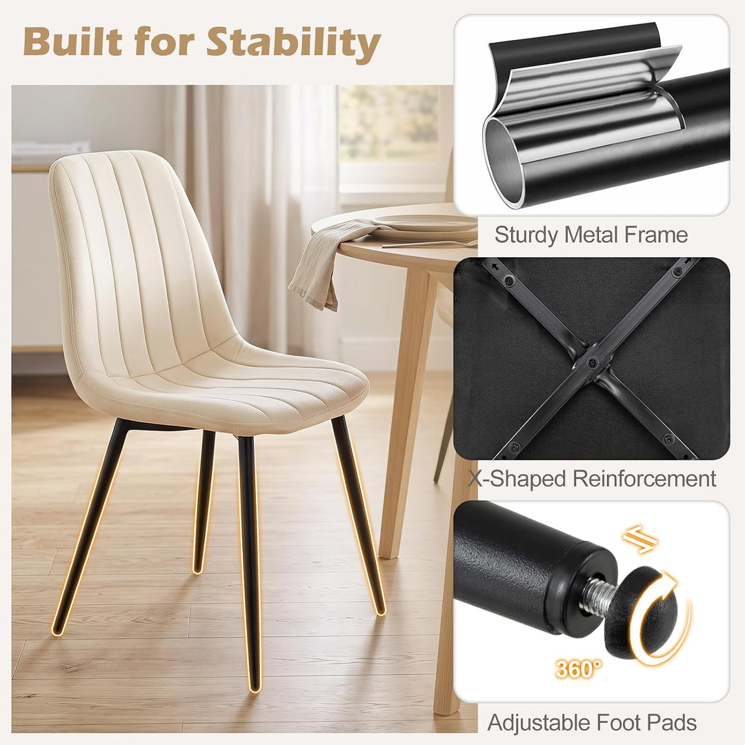 GIANTEX Upholstered Dining Chairs Set of 4
