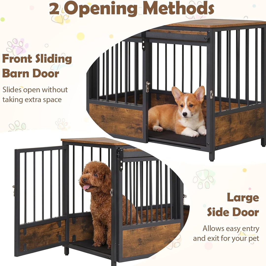 GIANTEX Dog Crate Furniture with 2 Doors