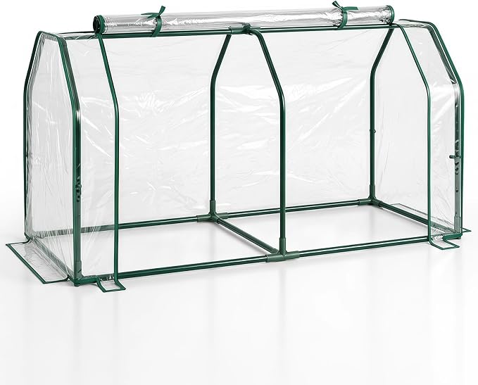 Giantex Mini Portable Greenhouse w/ PE Cover Roll-Up Zipper