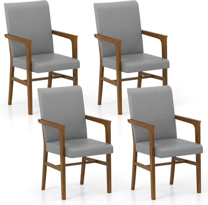 Giantex Mid Century Modern Dining Chairs Set of 2/4 with High Back, Solid Wooden Frame &amp; Soft Cushion