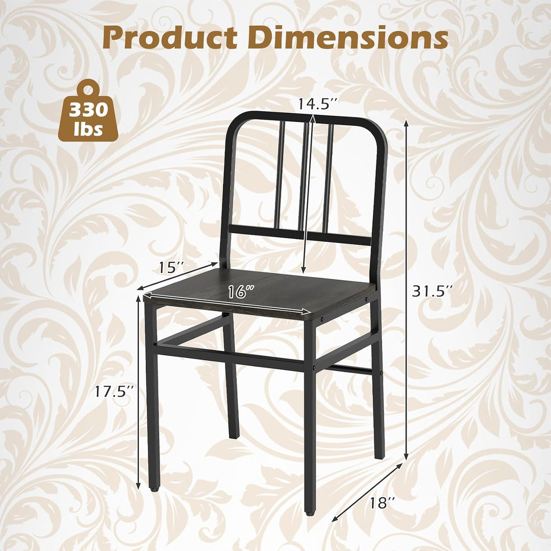 GIANTEX Metal Dining Chairs Set of 4 &amp; Modern Kitchen Chairs