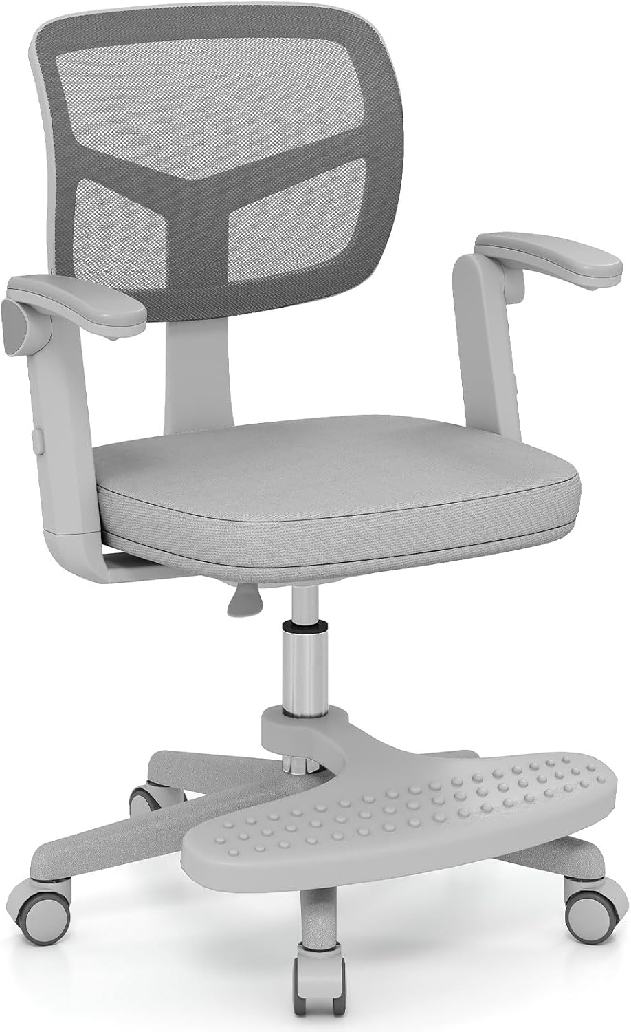 Kids Desk Chair, Ergonomic Adjustable Student Rolling Chair with Footrest &amp; Flip-up Armrest