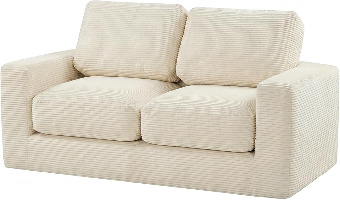 Giantex 2-Seater Floor Couch with Removable Corduroy Cover