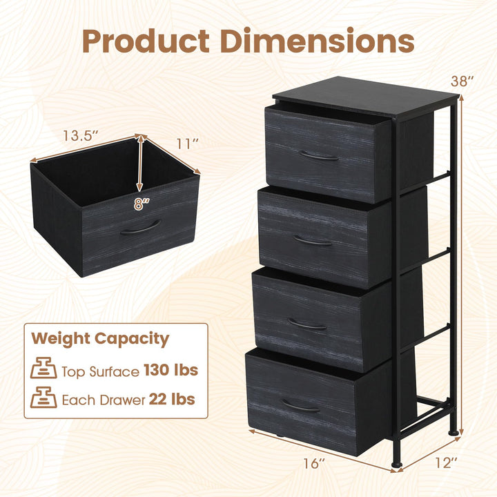 GIANTEX 3/4/5 Drawers Dresser Nightstand with Heavy-Duty Metal Frame (1/2)