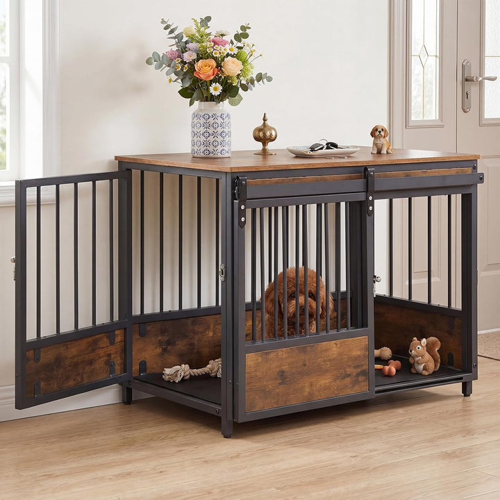 GIANTEX Dog Crate Furniture with 2 Doors