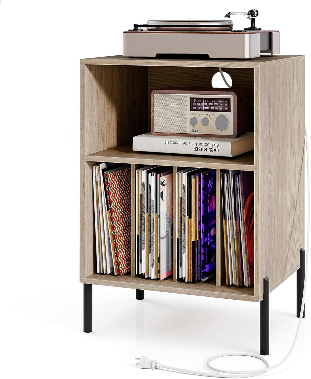 Giantex Record Player Stand with Charging Station