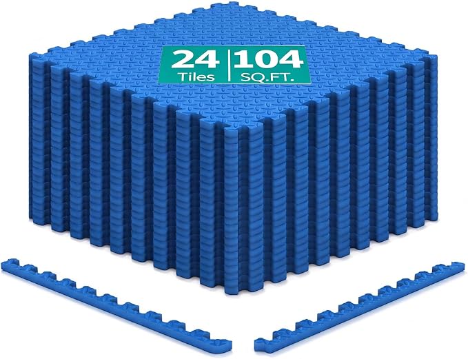GIANTEX Interlocking Foam Tiles, EVA Foam Mats | 1/2 Inch Thick Puzzle Floor Tiles with Border Edge