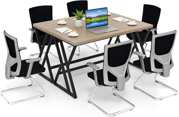 Giantex Large Computer Desk 59" Industrial Home Office Desk with Z-Shaped Metal Leg &amp; Crossbar