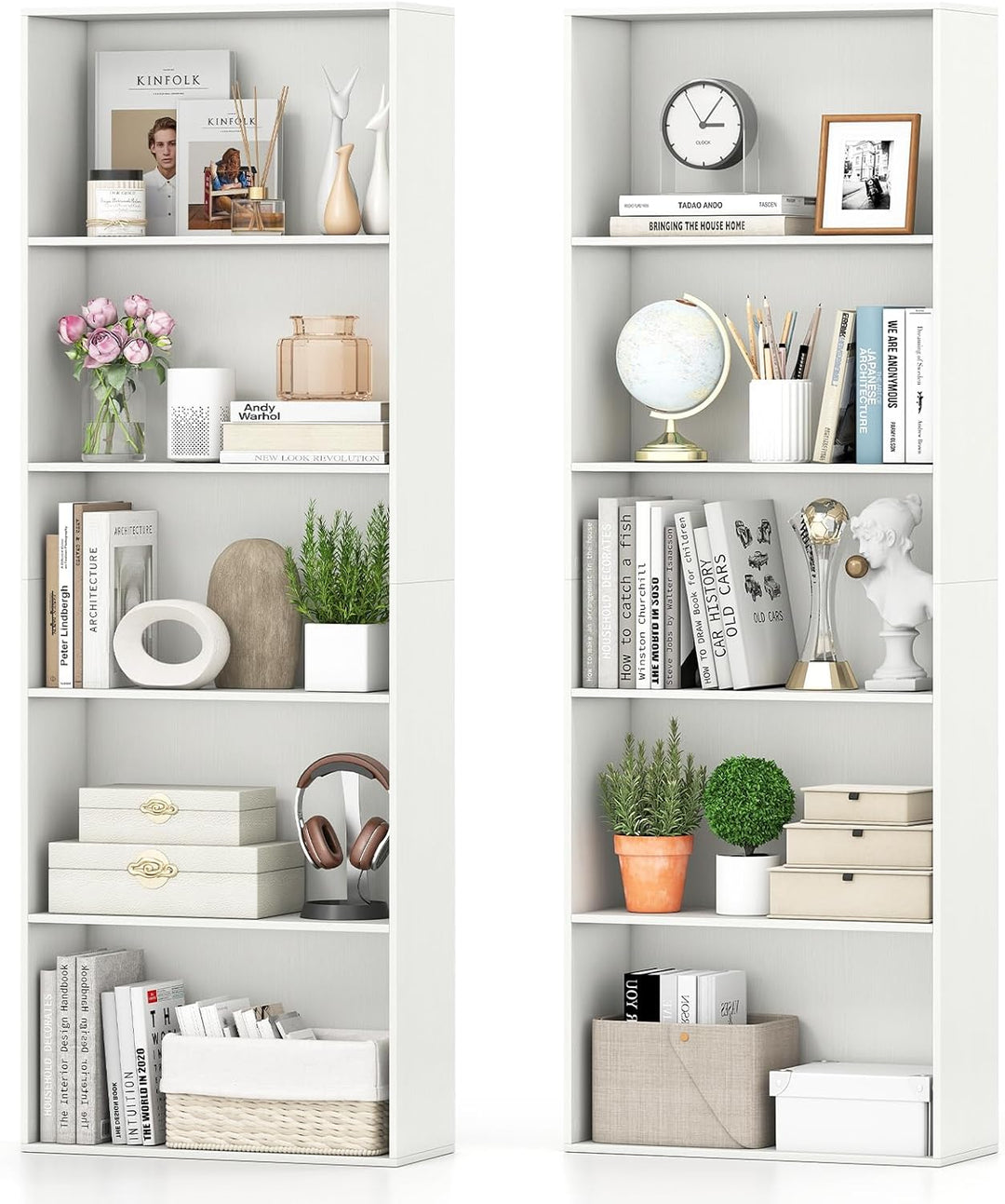 Giantex 5-Tier Bookshelf Freestanding Bookcase with 5 Open Shelf
