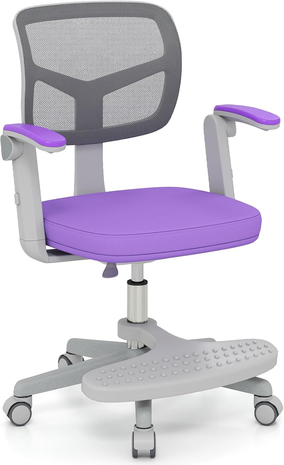 Kids Desk Chair, Ergonomic Adjustable Student Rolling Chair with Footrest &amp; Flip-up Armrest