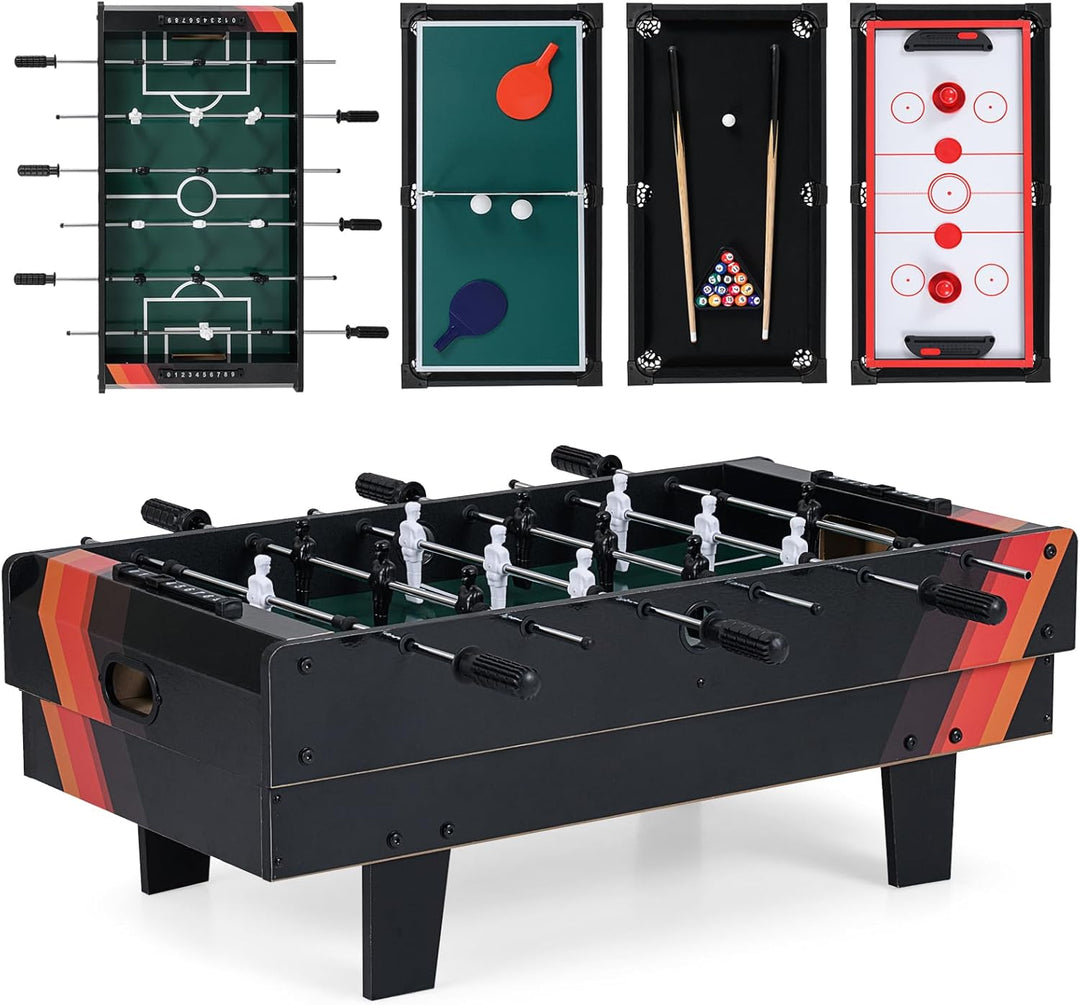 Giantex 4-in-1 Multi Game Table, Combo Foosball Game Table Top w/Billiards, Ping Pong, Push Hockey for Home, Game Room