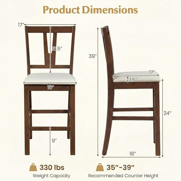 GIANTEX 24" Counter Height Mid-Century Bar Stools