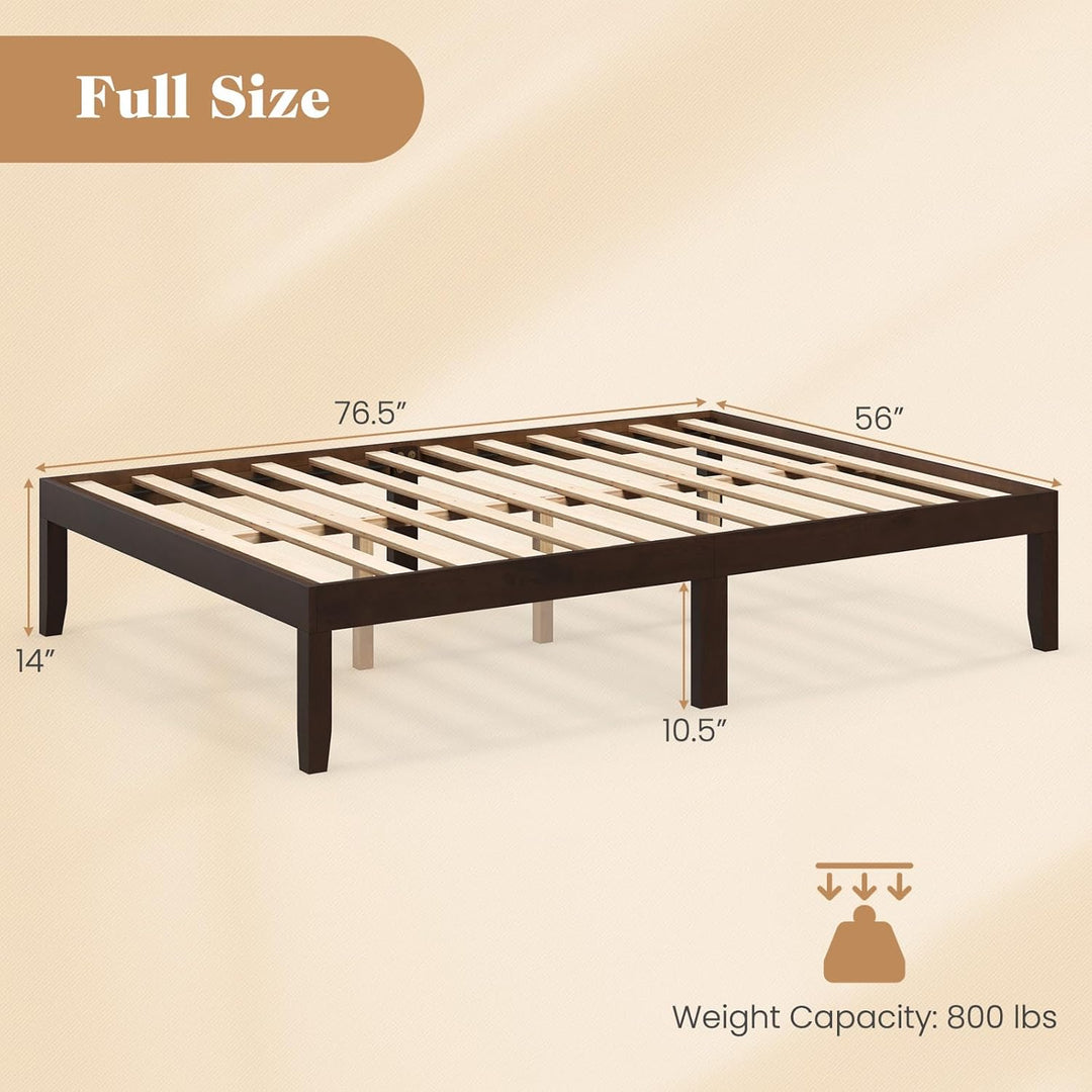 Giantex 14 Inch Twin Wood Platform Bed Frame, Minimalist Twin Bed Frame with Wooden Slats Support &amp; Rubber Wood Legs